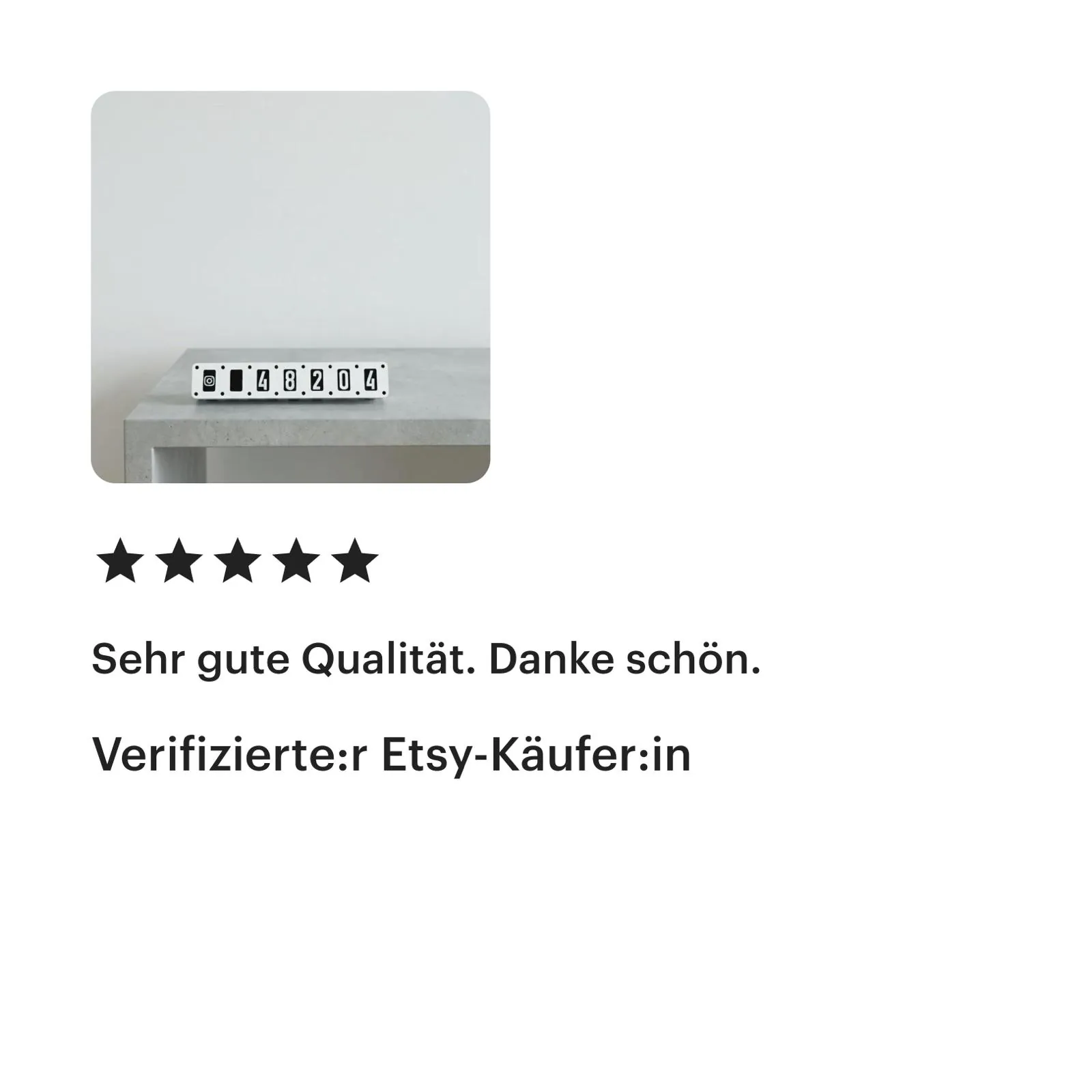 Screenshot of an Etsy review for Tikky