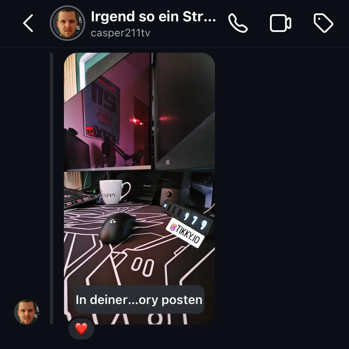 Instagram review screenshot: Tikky in use