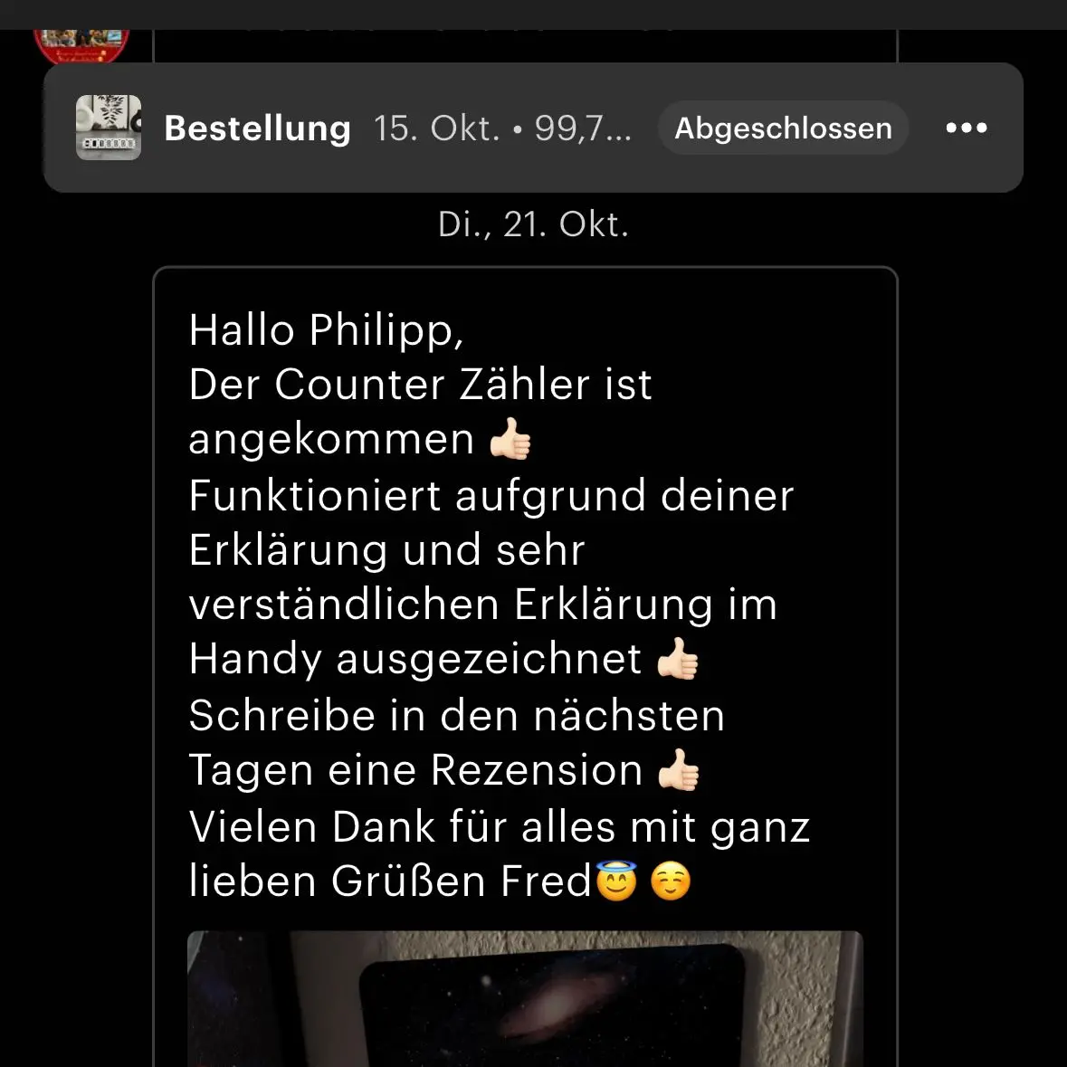 Instagram review screenshot: Tikky in use